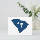 South Carolina in Blue und White Postkarte (Stehend Vorderseite)