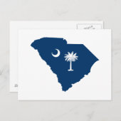 South Carolina in Blue und White Postkarte (Vorne/Hinten)