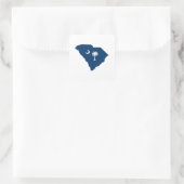 South Carolina in Blue und White Quadratischer Aufkleber (Tasche)