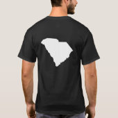South Carolina in Weiß und Schwarz T-Shirt (Rückseite)