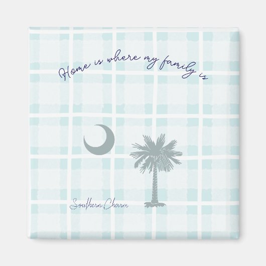 South Carolina Karierter Südlicher Charme Magnet (Vorne)