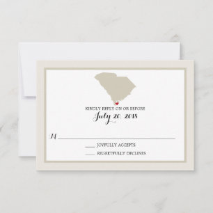 South Carolina Karte mit Herz   HochzeitsrSVP