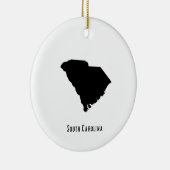 South Carolina Karte - Schwarz-Weiß-Karte Keramik Ornament (Rechts)