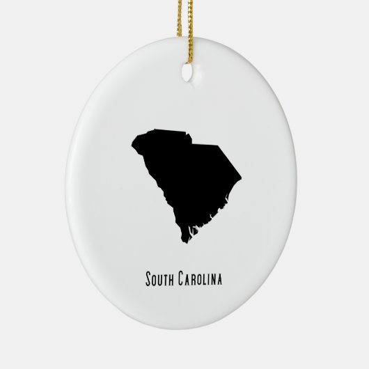 South Carolina Karte - Schwarz-Weiß-Karte Keramik Ornament (Rechts)