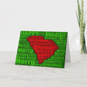 South Carolina Karte Word Art Weihnachtskarte