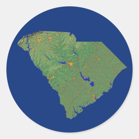 South Carolina Kartenaufkleber Runder Aufkleber (Vorderseite)