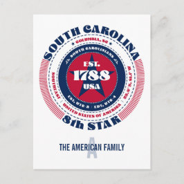 South Carolina, Kolumbien, SC, Patriotic, Monogram Postkarte