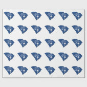 South Carolina Kontur Map Shaped State Flag Geschenkpapier (Flach)