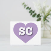 South Carolina Lavender Heart - I Liebe SC Postkarte (Stehend Vorderseite)
