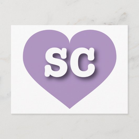 South Carolina Lavender Heart - I Liebe SC Postkarte (Vorderseite)