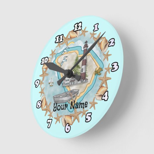 South Carolina Lighthouse Runde Wanduhr (Winkel)