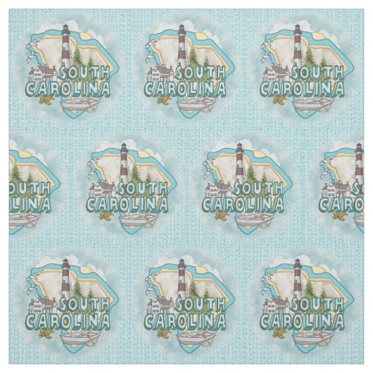 South Carolina Lighthouse Stoff (Muster)