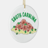 South Carolina Low Country Shrimps und Grits SC Keramik Ornament (Rechts)