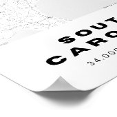 South Carolina Map Design Poster (Ecke)