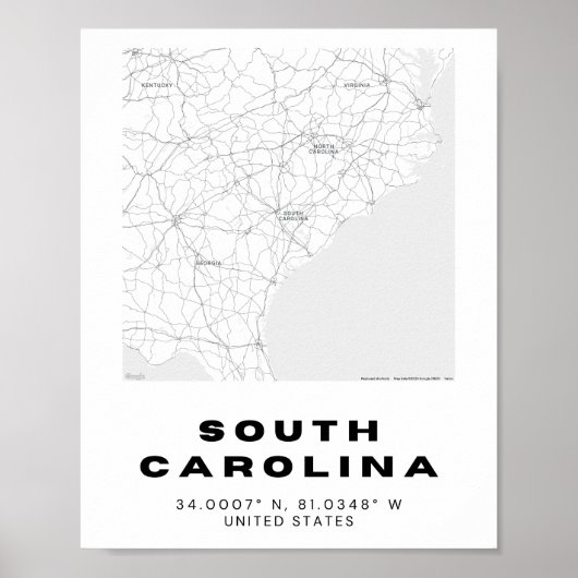 South Carolina Map Design Poster (Vorne)