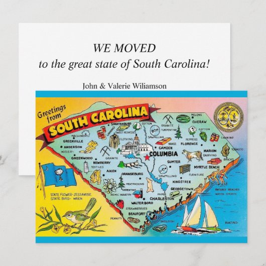 South Carolina Map Moving Ankündigung (Vorne/Hinten)