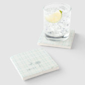 South Carolina mit Moon und Palm Custom Steinuntersetzer (Seitenansicht)