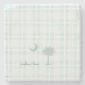South Carolina mit Moon und Palm Custom Steinuntersetzer (Vorderseite)