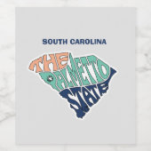 South Carolina Nickname Kunst und Kultur Weinetikett (Einzelnes Label)