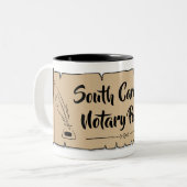 South Carolina Notary Public Scroll Feather Quill Zweifarbige Tasse (Vorderseite Links)