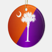 South Carolina Orange & Lila Keramik Ornament (Links)
