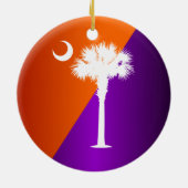 South Carolina Orange & Lila Keramik Ornament (Hinten)