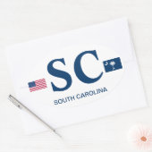 South Carolina* Oval Sticker im Euro-Stil (Umschlag)
