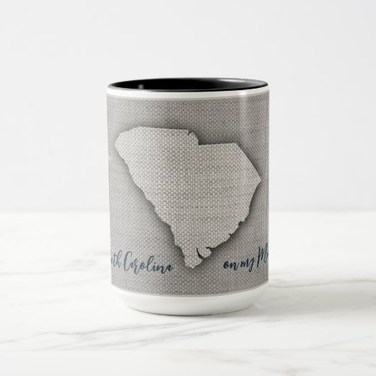 South Carolina Palm Tree Linen Tasse (Zentrum)