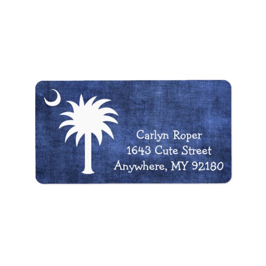 South Carolina Palmetto Denim Wash Labels Adressaufkleber (Vorne)