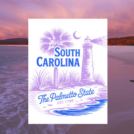South Carolina Palmetto Staat Est. 1788 Reisen Postkarte