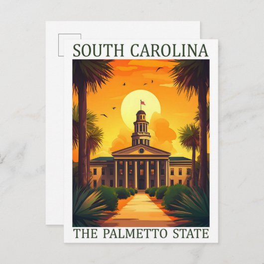 South Carolina, Palmetto Staat USA Travel Place Postkarte (Vorne/Hinten)