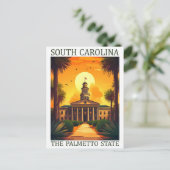 South Carolina, Palmetto Staat USA Travel Place Postkarte (Stehend Vorderseite)