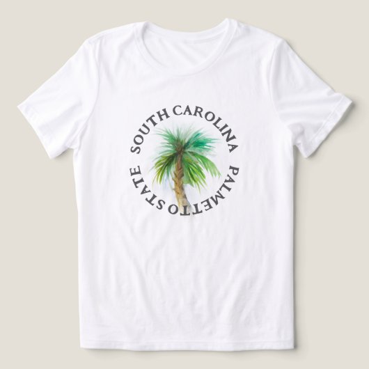 South Carolina Palmetto Staat Wasserfarbenes Shirt (Design Vorderseite)