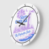 South Carolina Palmetto State Lighthouse Große Wanduhr (Winkel)