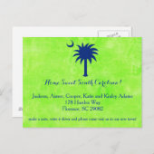 South Carolina Palmetto Tree and Moon New Address Ankündigungspostkarte (Vorne/Hinten)