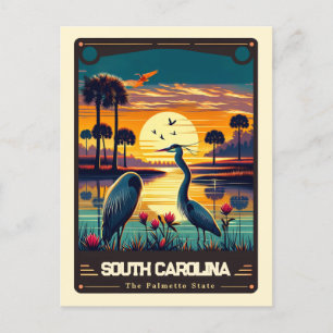 South Carolina Patriotischer Geist Vintage Postkarte