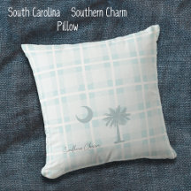 South Carolina Pillow Custom mit Moon und Palm