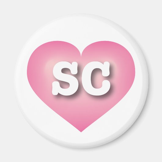 South Carolina Pink Fade Heart - I Liebe SC Magnet (Vorne)