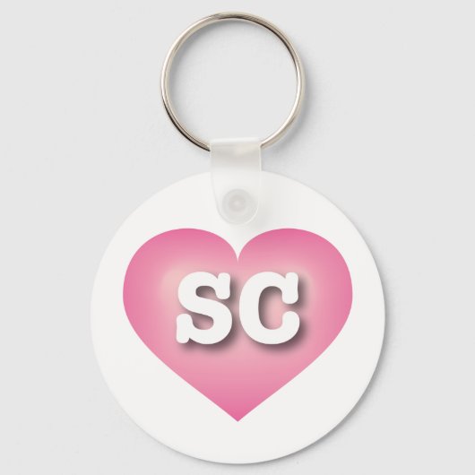 South Carolina Pink Fade Heart - I Liebe SC Schlüsselanhänger (Vorderseite)