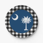 South Carolina Plate, Büffel kariert, Carolina Fla Pappteller (Vorderseite)