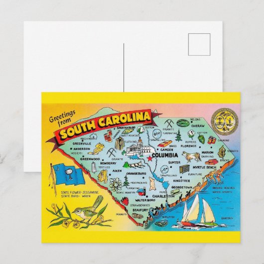 South Carolina Postkarte (Vorne/Hinten)