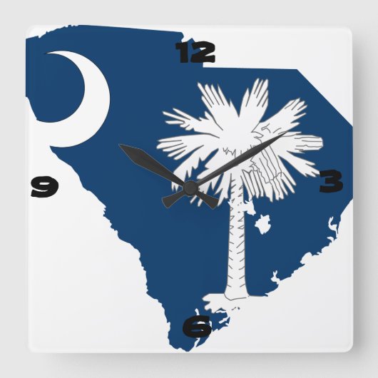 South Carolina Quadratische Wanduhr (Vorderseite)