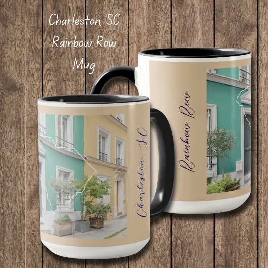 South Carolina Rainbow Row Personalisierte Mug Tasse