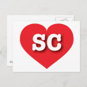 South Carolina Red Heart - I Liebe SC Postkarte (Vorne/Hinten)