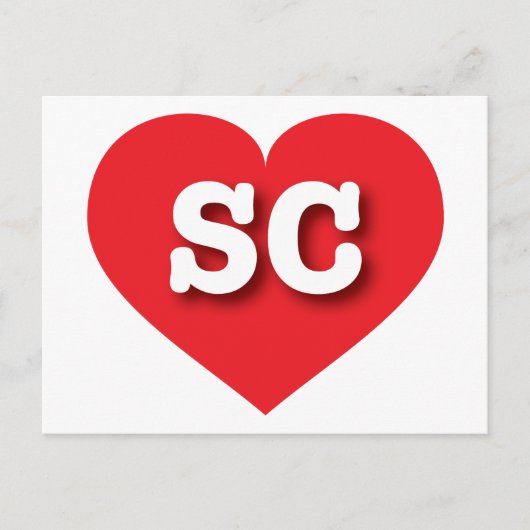 South Carolina Red Heart - I Liebe SC Postkarte (Vorderseite)