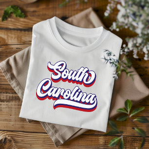 South Carolina Red White and Blue Vintager T - Shi T-Shirt