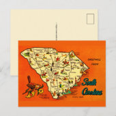 South Carolina Retro Orange Postcard Postkarte (Vorne/Hinten)