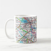 South Carolina Road Map Mug Kaffeetasse (Links)