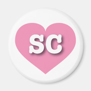 South Carolina - Rosa Herz - I Liebe SC Magnet