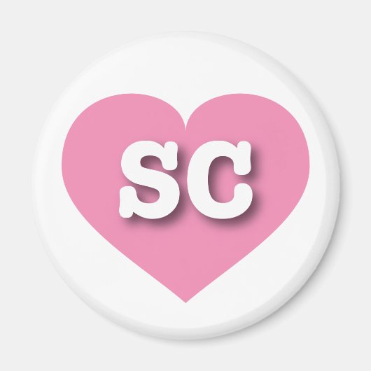 South Carolina - Rosa Herz - I Liebe SC Magnet (Vorne)